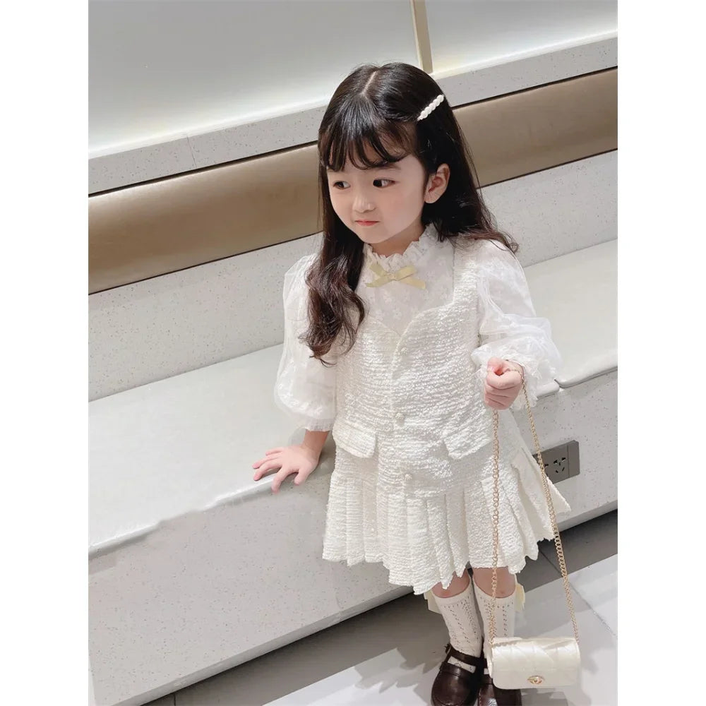 Girls' Fashionable Two-Piece Autumn Dress