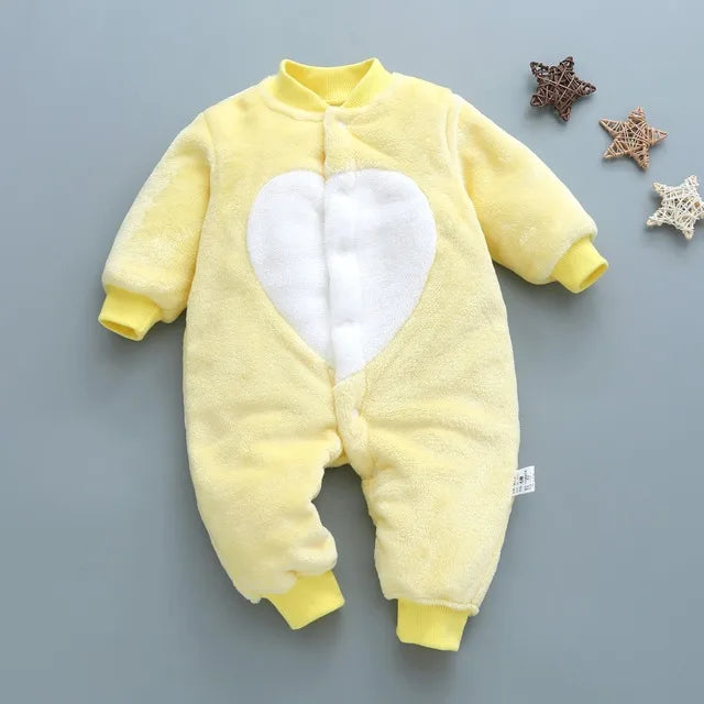 Baby Winter Dinosaur Fleece Romper