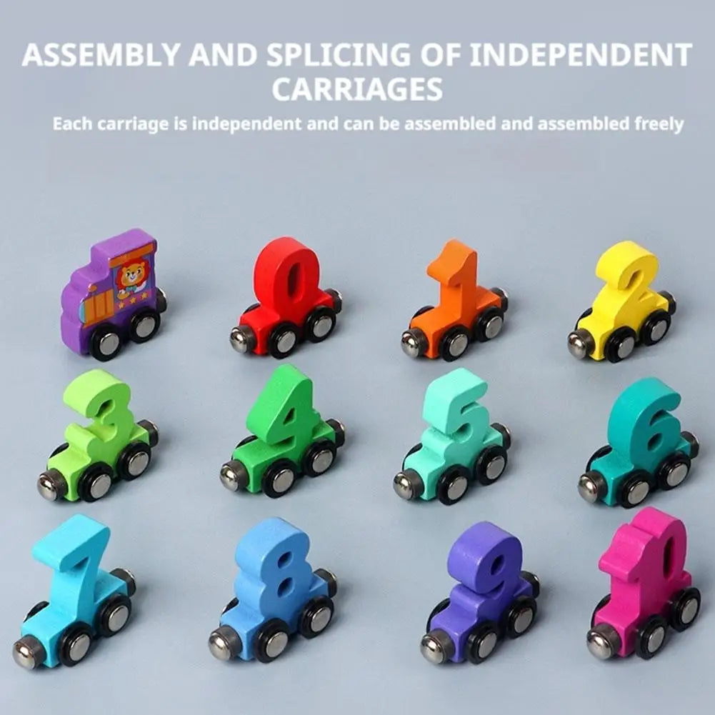 Toys - Car Lock Matching Toy - 3Y to 6Y - Wooden Magnetic Number Train Toys