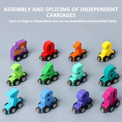 Toys - Car Lock Matching Toy - 3Y to 6Y - Wooden Magnetic Number Train Toys