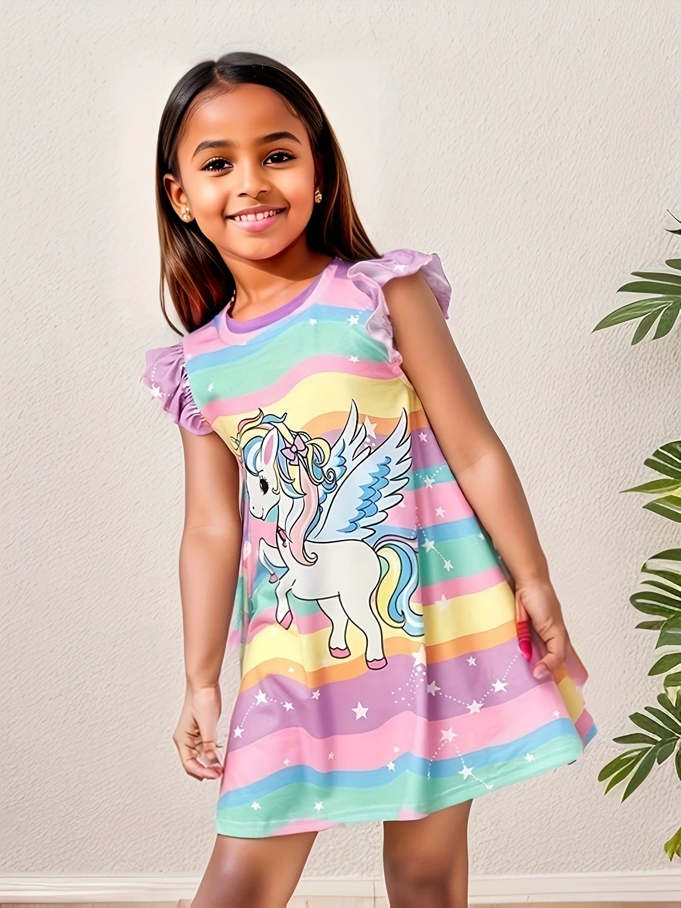 Girls' Summer Cute T-Shirt Dress