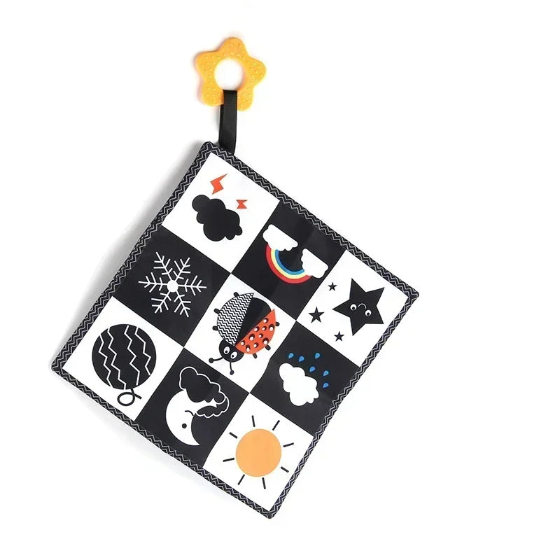 Books - Baby PARENT-Child Learning By Soft Cloth Book - Level 1 - Early Learning – 👶 High Contrast Black & White Animal Sensory Cloth Book