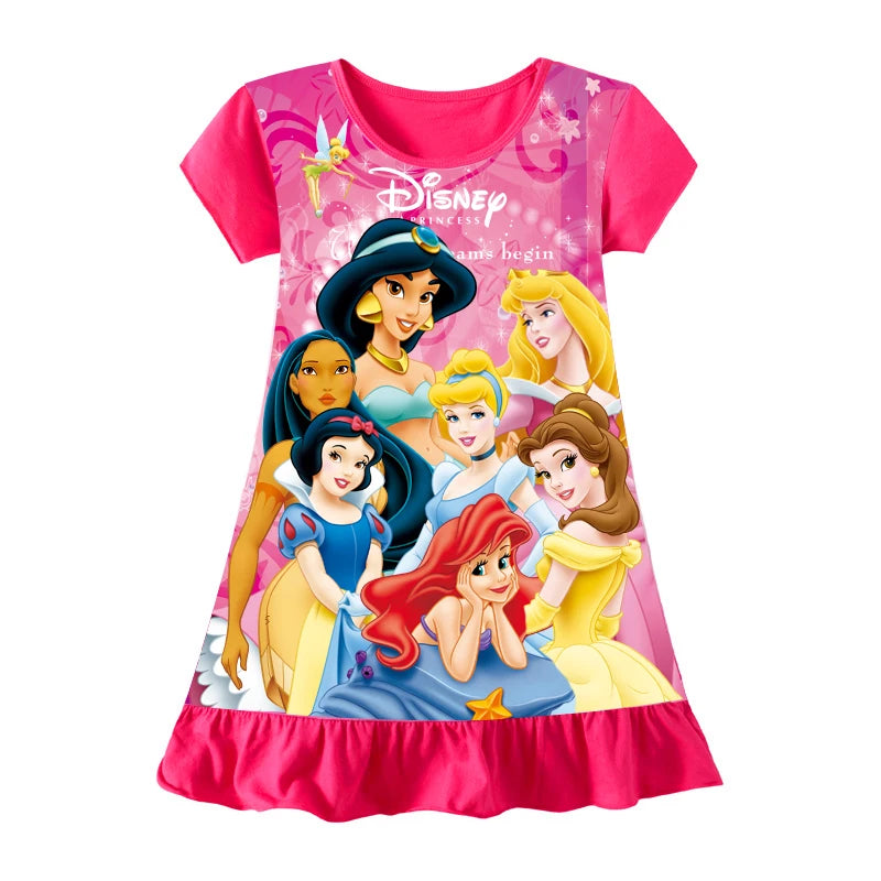 Girls Summer Mermaid Elsa Pajama Dress