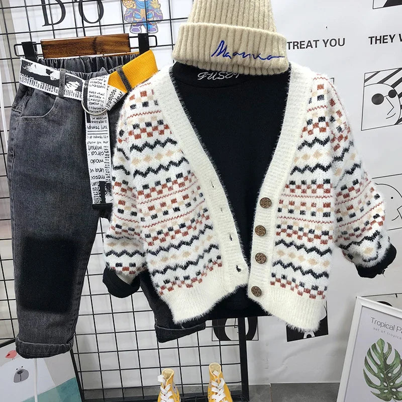 Autumn Winter Girls Fleece Cardigan