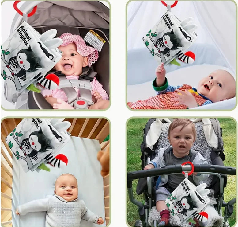 Books - Baby PARENT-Child Learning By Soft Cloth Book - Level 1 - 0 to 36m - Black And White Cloth Book, Early Education