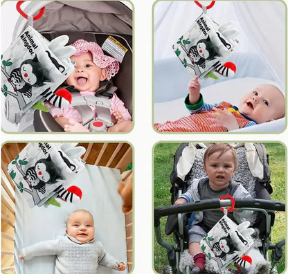 Books - Baby PARENT-Child Learning By Soft Cloth Book - Level 1 - 0 to 36m - Black And White Cloth Book, Early Education