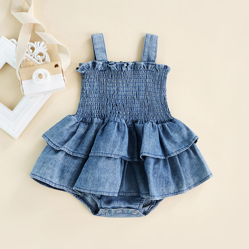 Baby Girl Ruffle Suspender Romper