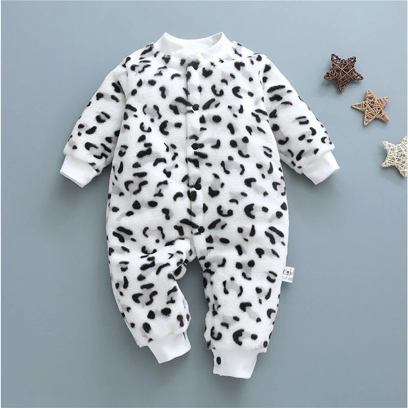 Baby Leopard Fleece Romper