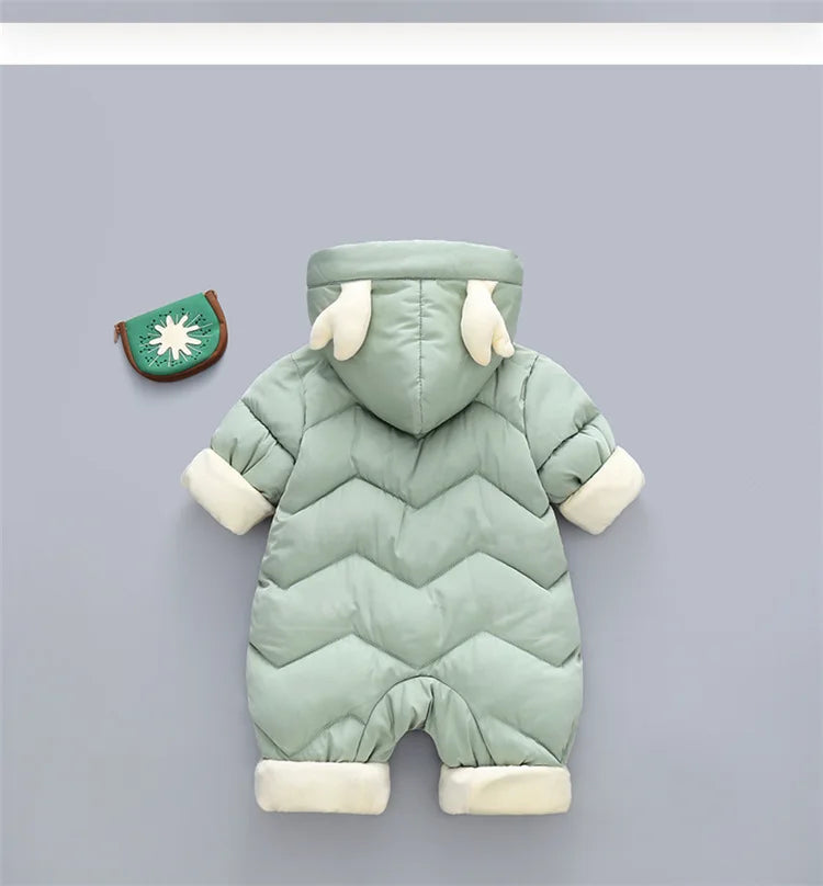 Jumpsuits - Girl & Boy - 0 to 24m 🦌🤍 Deer Hood Winter Snowsuit for Babies & Toddlers Main
