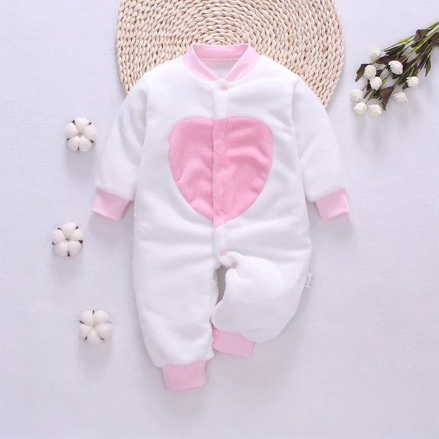 Baby Winter Dinosaur Fleece Romper