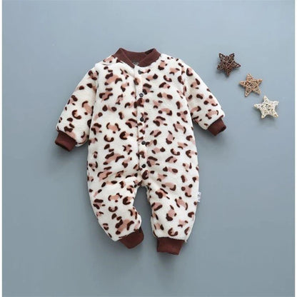 Baby Leopard Fleece Romper