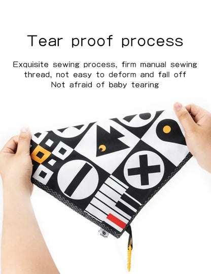 Books - Baby PARENT-Child Learning By Soft Cloth Book - Level 1 - Early Learning – 👶 High Contrast Black & White Animal Sensory Cloth Book
