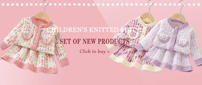 Girls Knitted Cardigan & Skirt Set