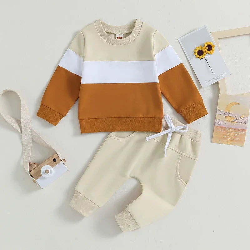 Matching - Sets - Autumn - Boy - 0 to 3y 🍂 Baby Boy Contrast 2-Piece Autumn Set
