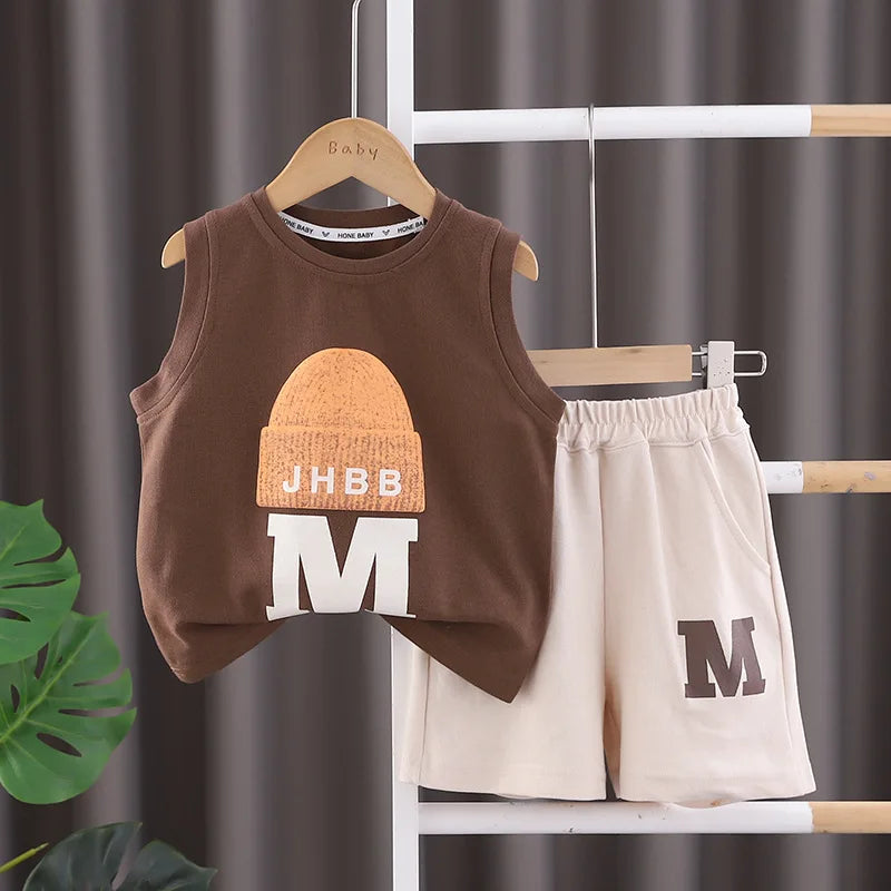 New Summer Baby Clothes Suit Children Boys Fashion Vest Shorts 2Pcs/Sets Toddler Casual Costume Infant Outfits Kids Tracksuits