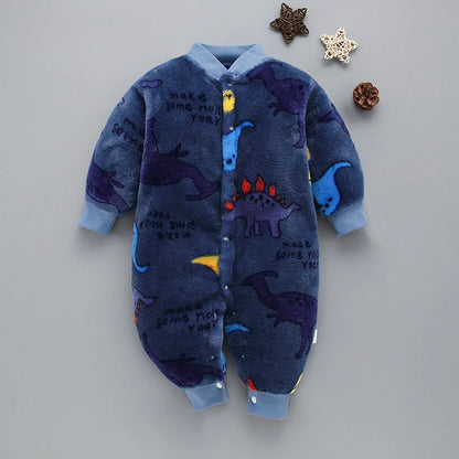 Baby Winter Flannel Romper Jacket For Girls