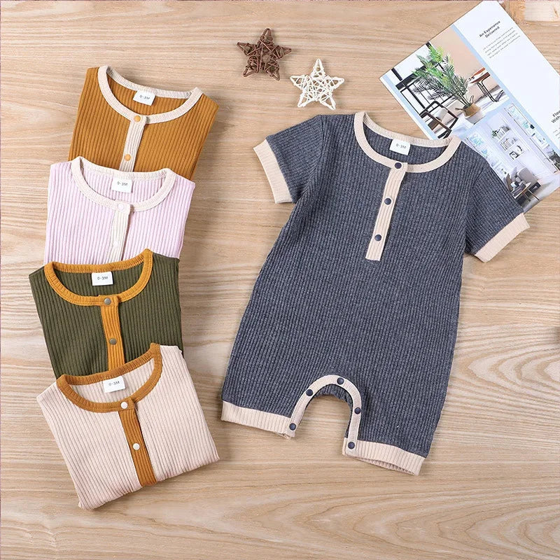 Rompers - Summer - Girl & Boy - 3m to 24m 👕 Cotton Linen Summer Baby Romper