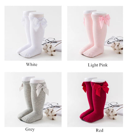 Girls Knee-High Bow Socks