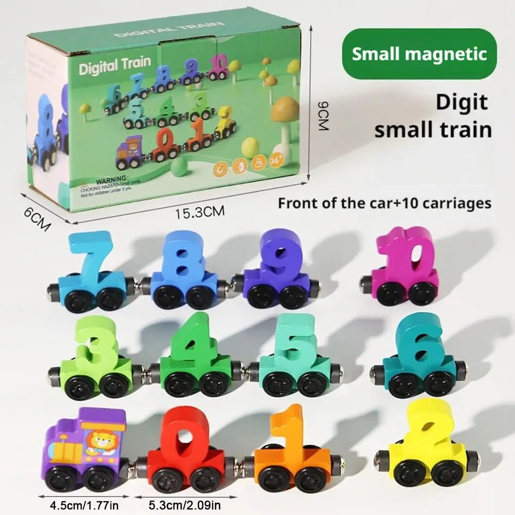 Toys - Car Lock Matching Toy - 3Y to 6Y - Wooden Magnetic Number Train Toys