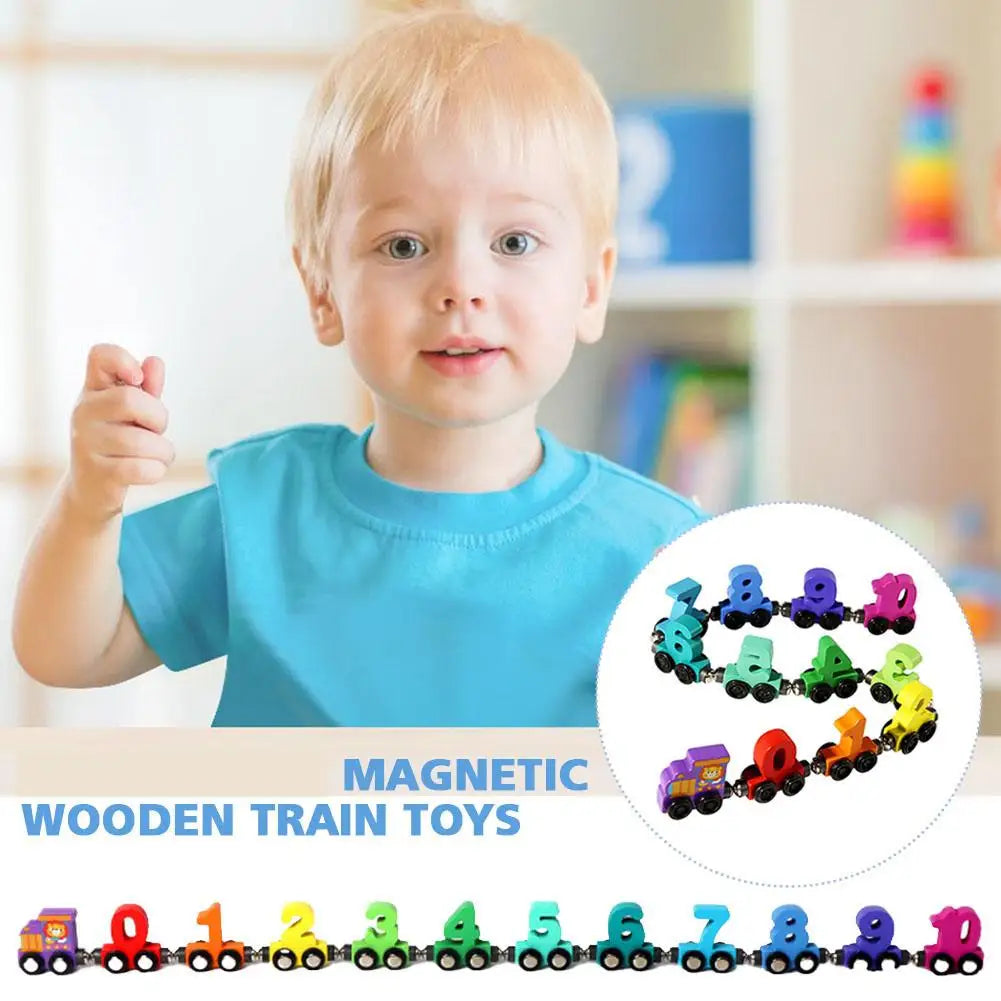 Toys - Car Lock Matching Toy - 3Y to 6Y - Wooden Magnetic Number Train Toys