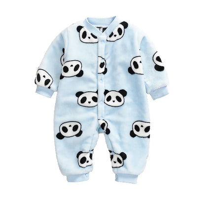 Baby Winter Dinosaur Fleece Romper