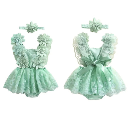 Bodysuits - Summer - Girl - 0 to 24m 👗 Floral Embroidery Baby Bodysuit Set