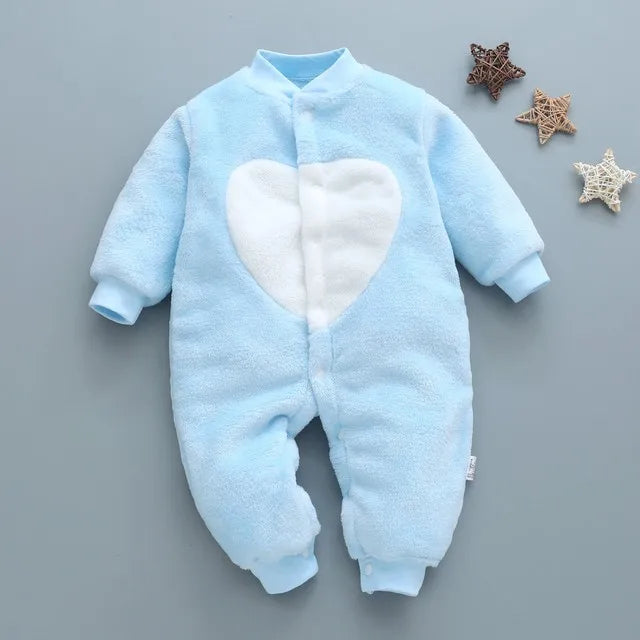 Baby Winter Dinosaur Fleece Romper