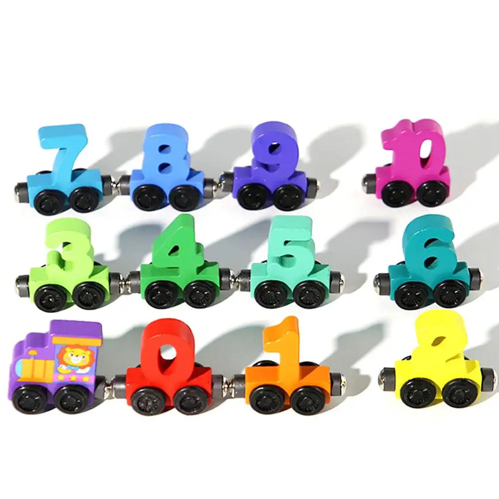 Toys - Car Lock Matching Toy - 3Y to 6Y - Wooden Magnetic Number Train Toys