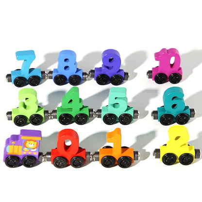 Toys - Car Lock Matching Toy - 3Y to 6Y - Wooden Magnetic Number Train Toys