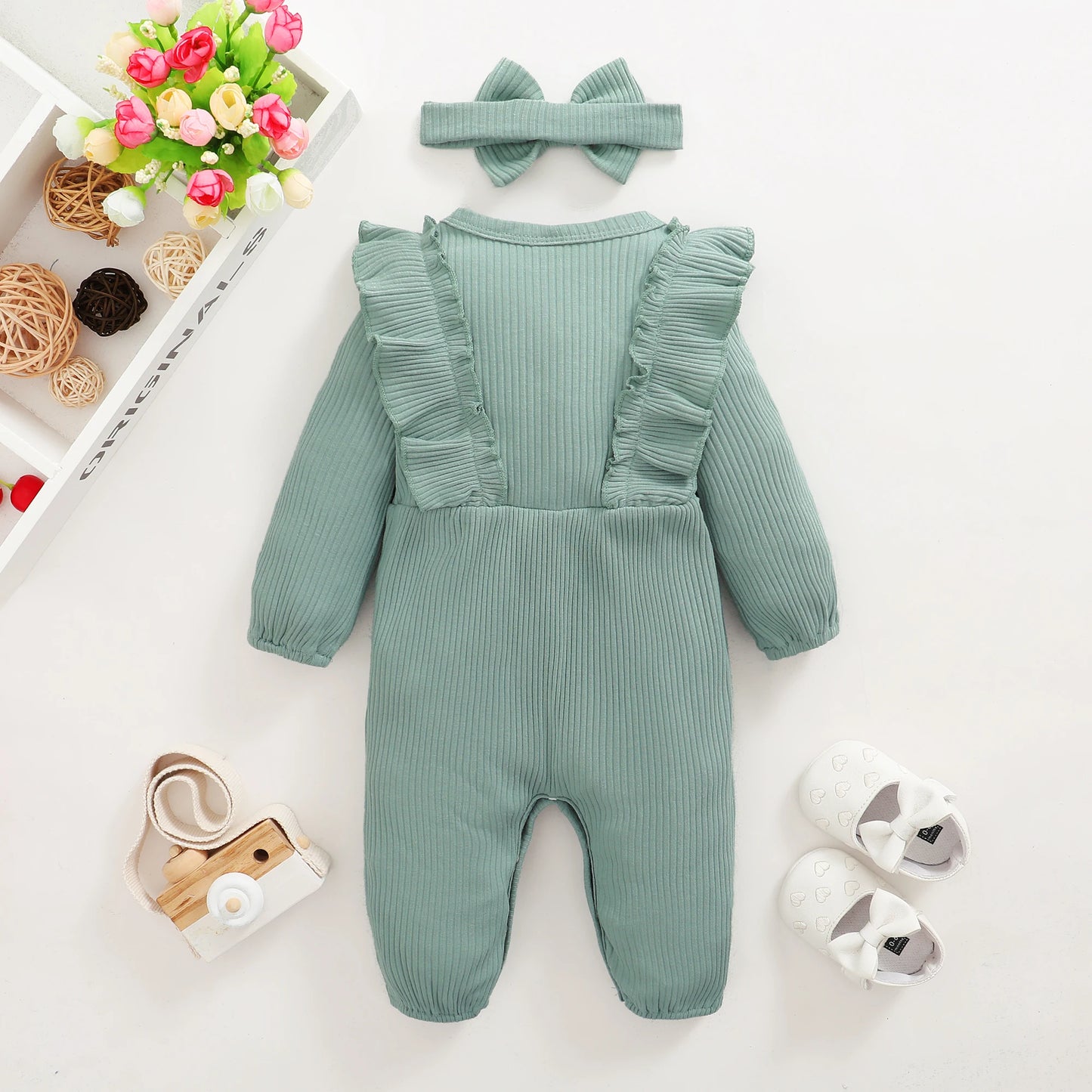 Baby Girl Ruffle Jumpsuit Set