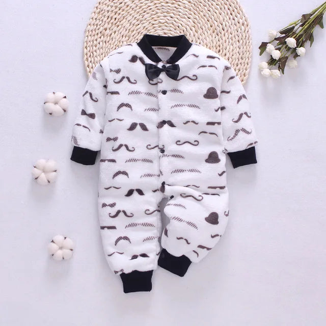 Baby Winter Dinosaur Fleece Romper