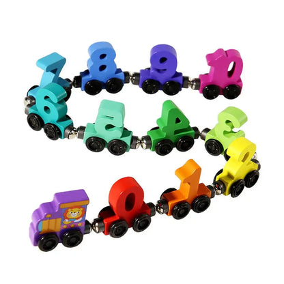 Toys - Car Lock Matching Toy - 3Y to 6Y - Wooden Magnetic Number Train Toys