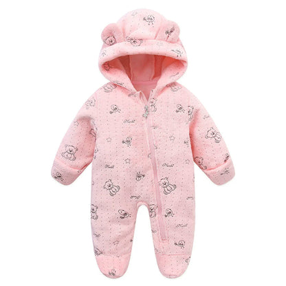 Jumpsuits - Girl & Boy - 0 to 12m 🧸❄️ Unisex Warm Flannel Winter Jumpsuit