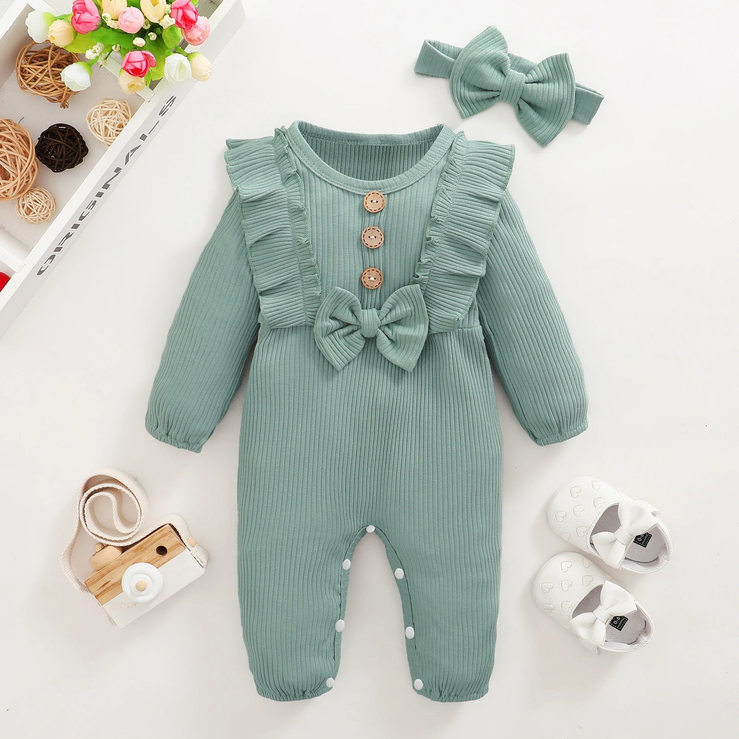 Baby Girl Ruffle Jumpsuit Set