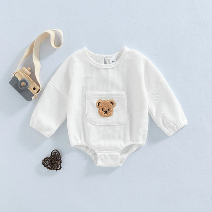 Baby Bear Embroidered Fall Jumpsuit