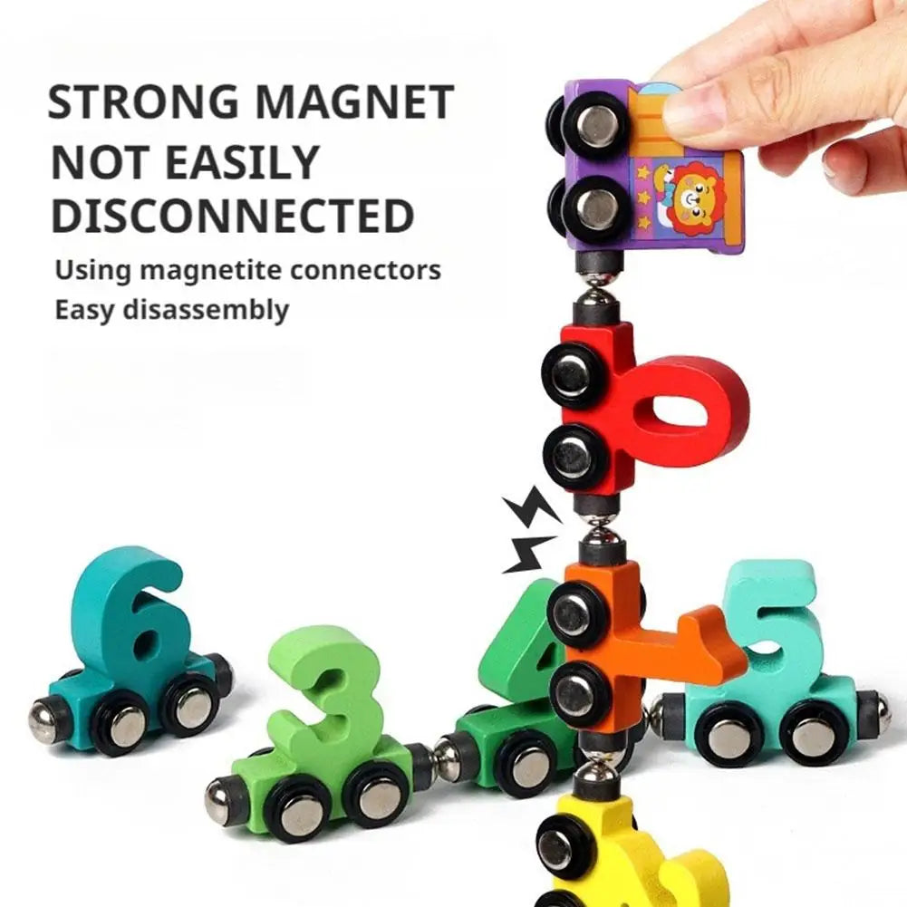 Toys - Car Lock Matching Toy - 3Y to 6Y - Wooden Magnetic Number Train Toys