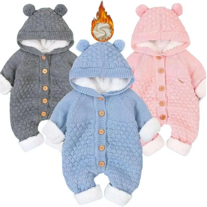 Baby Boy Hooded Knit Jumpsuit