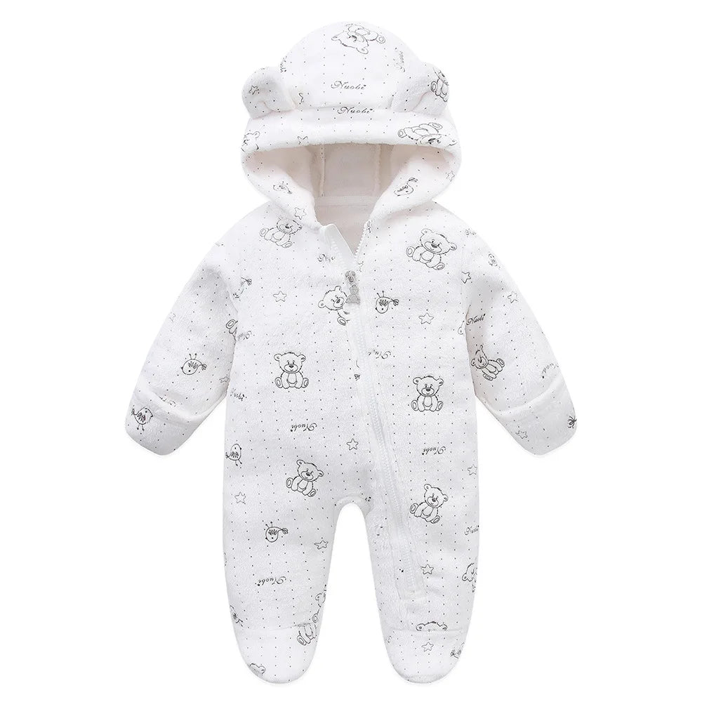Jumpsuits - Girl & Boy - 0 to 12m 🧸❄️ Unisex Warm Flannel Winter Jumpsuit