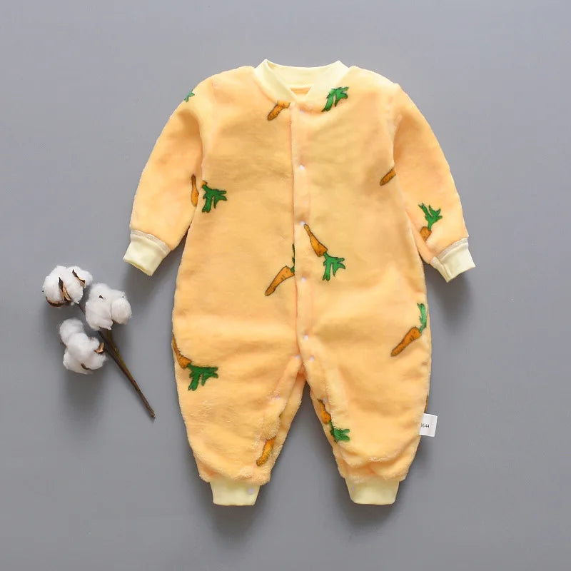 Baby Winter Dinosaur Fleece Romper