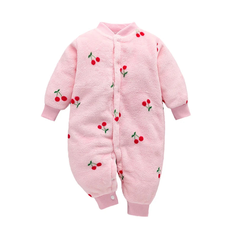 Baby Winter Flannel Romper Jacket For Girls