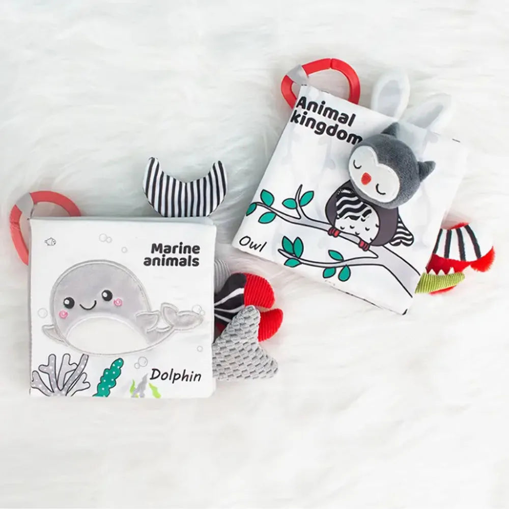 Books - Baby PARENT-Child Learning By Soft Cloth Book - Level 1 - 0 to 36m - Black And White Cloth Book, Early Education