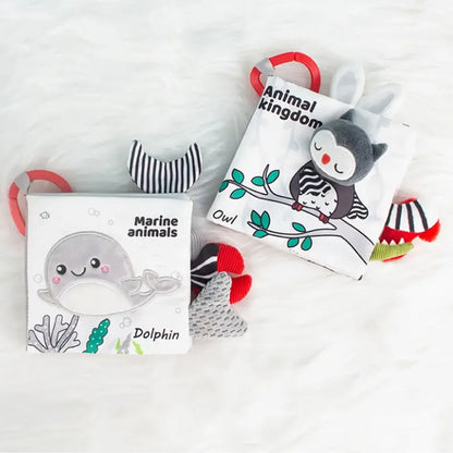 Books - Baby PARENT-Child Learning By Soft Cloth Book - Level 1 - 0 to 36m - Black And White Cloth Book, Early Education