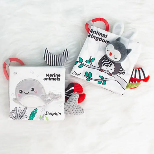 Books - Baby PARENT-Child Learning By Soft Cloth Book - Level 1 - 0 to 36m - Black And White Cloth Book, Early Education