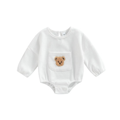 Baby Bear Embroidered Fall Jumpsuit