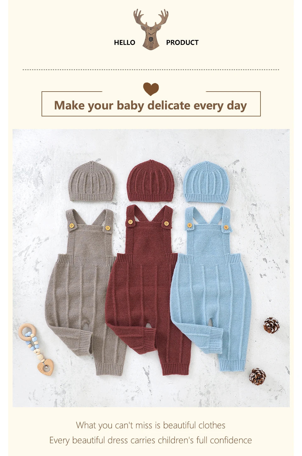 Baby Knitted Sleeveless Jumpsuits