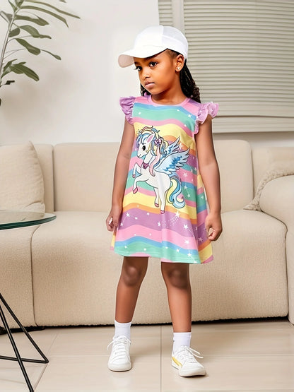 Girls' Summer Cute T-Shirt Dress