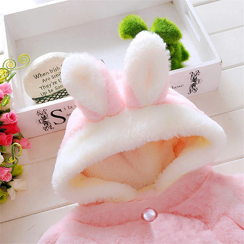 Tops - Autumn/Winter - Girls - Newborn-24M -🐰Bunny Ears Fleece Cape Jacket Main