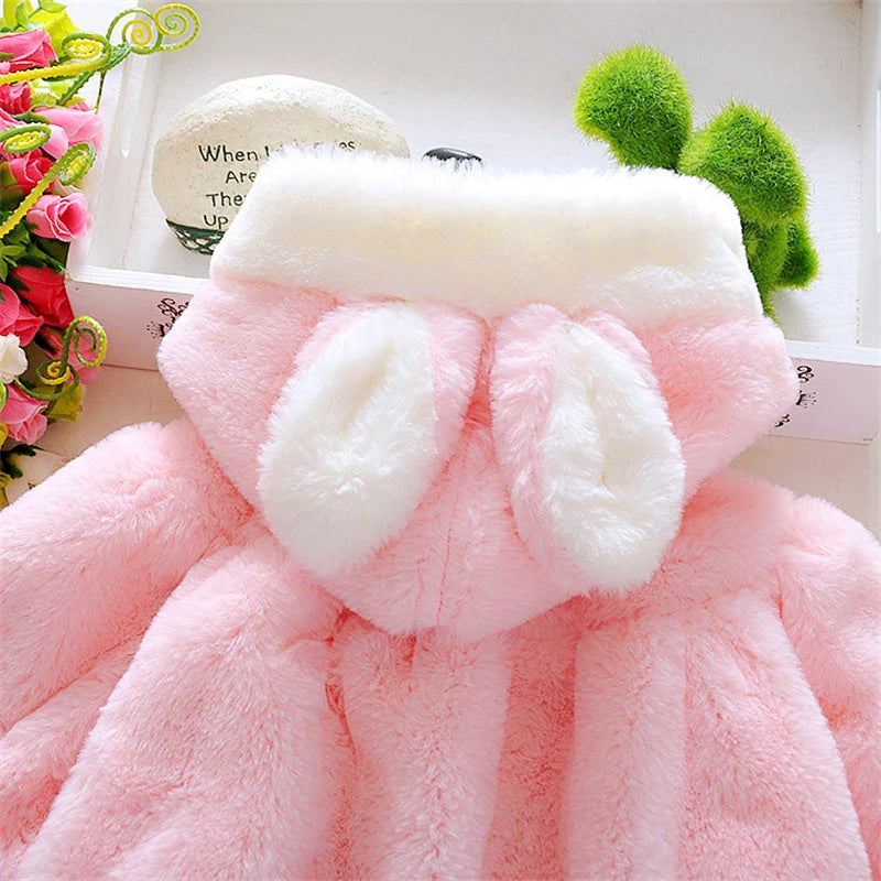 Tops - Autumn/Winter - Girls - Newborn-24M -🐰Bunny Ears Fleece Cape Jacket Main