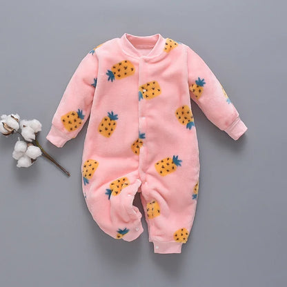 Baby Winter Dinosaur Fleece Romper