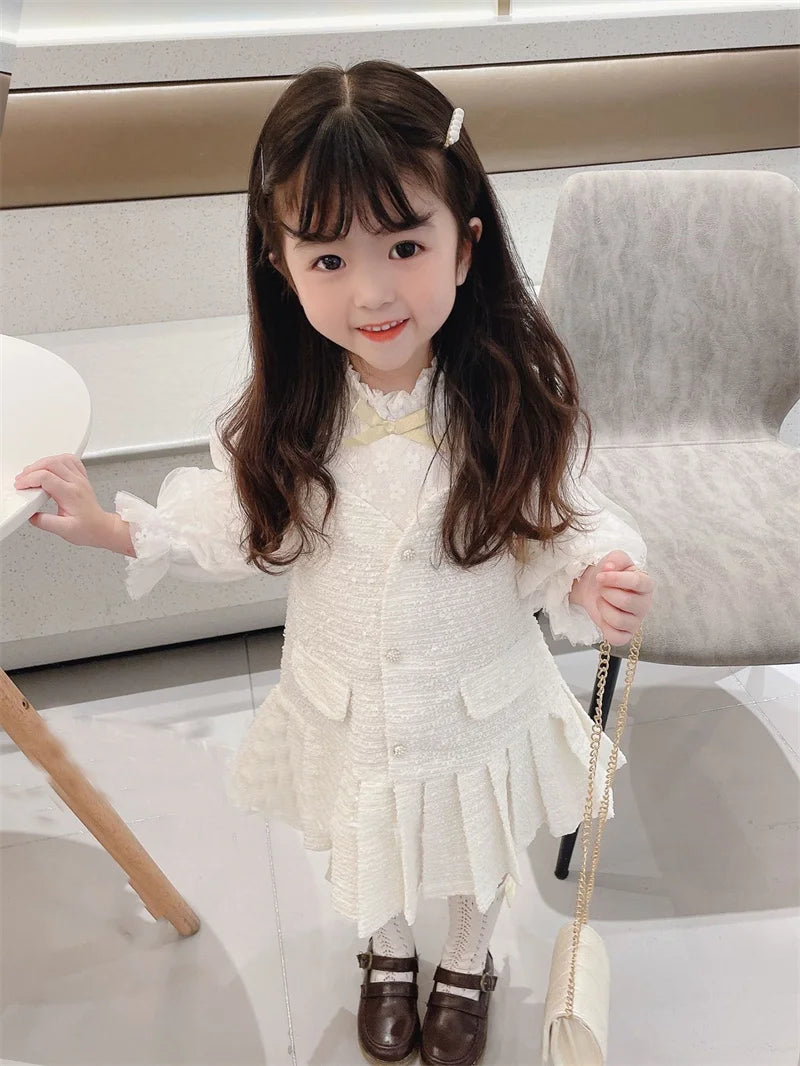 Girls' Fashionable Two-Piece Autumn Dress